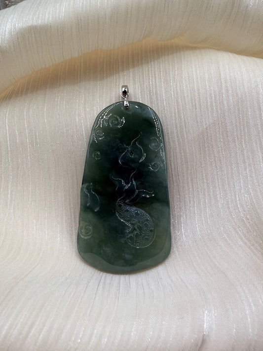 Jade Dragon Pendant - 翡翠玉龙牌 (JD01)
