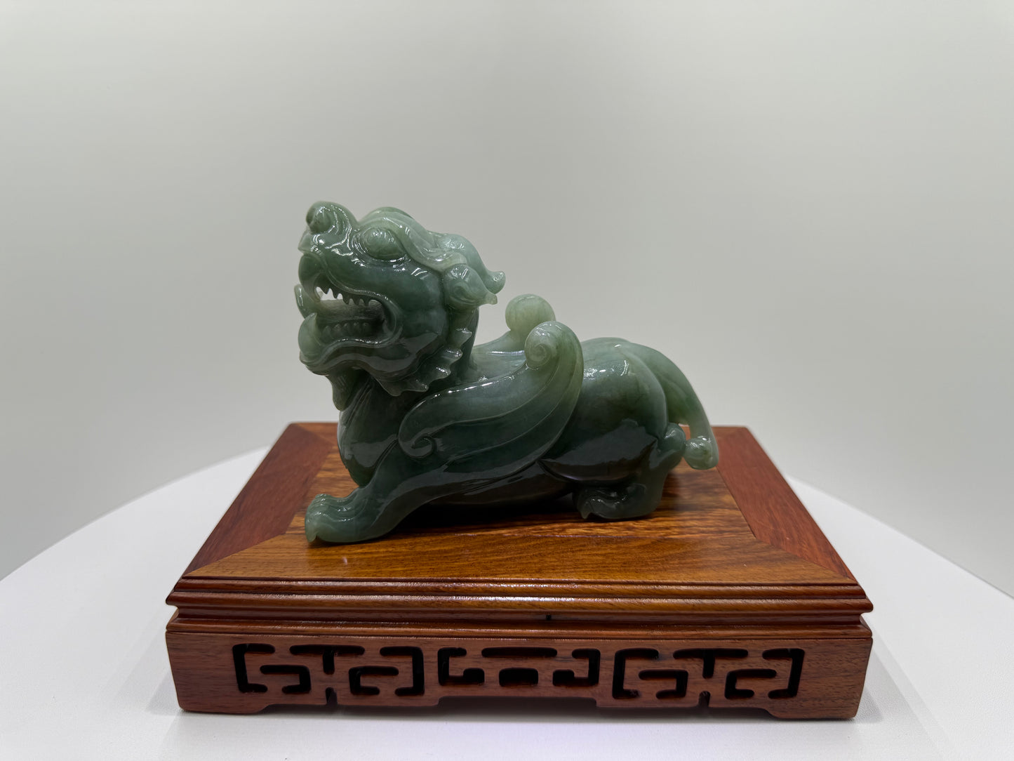 Jade Pi Xiu Display Type A Jadeite - 翡翠玉A货飞天貔貅 (PX04) (NGI Certified)