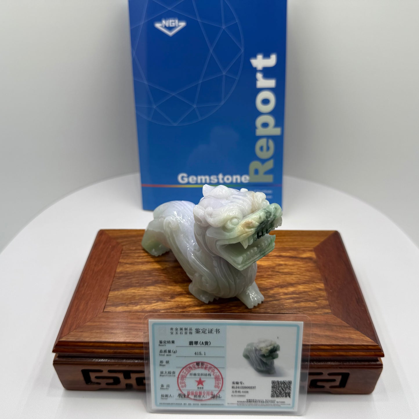 Jade Pi Xiu Display Type A Jadeite 翡翠A货貔貅 (PX01) (NGI Certified)