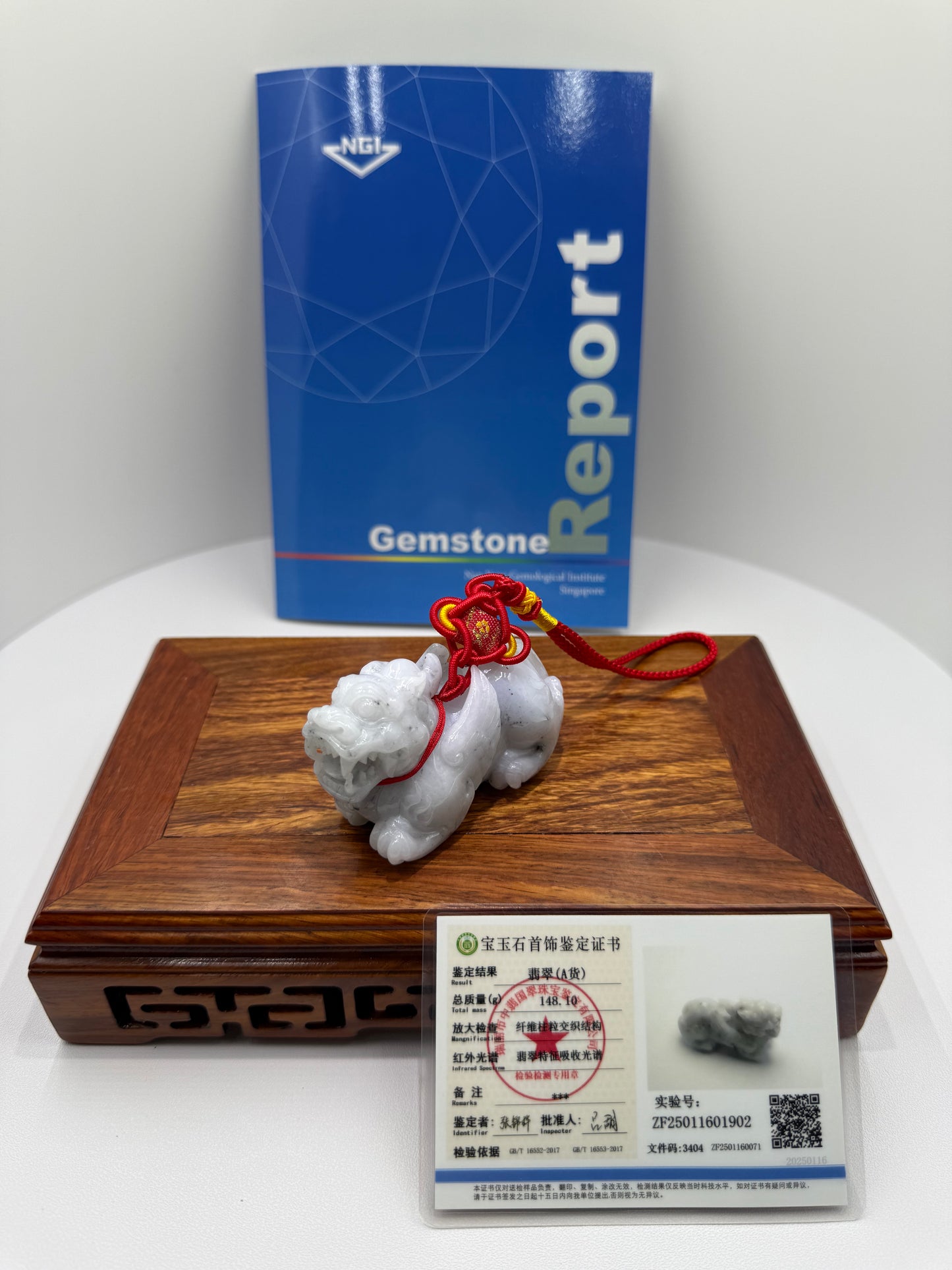 Jade Pi Xiu Pendant Type A 翡翠A货貔貅 (PX09) (NGI Certified)