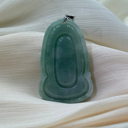 Jade Mazu (Goddess of the Sea) Pendant - 天然翡翠玉妈祖牌