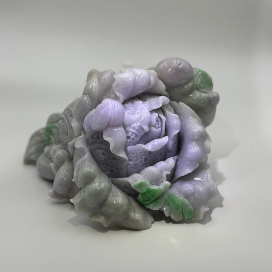 Jade natural purple/green Big Cabbage Display - 翡翠玉大白菜