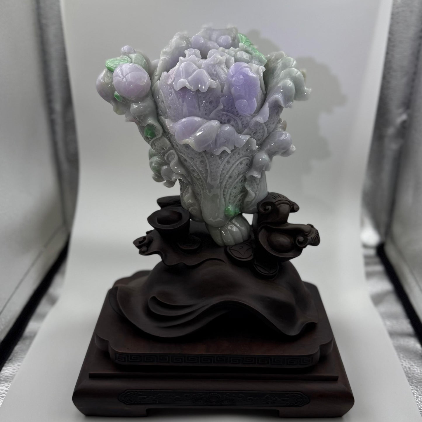 Jade natural purple/green Big Cabbage Display - 翡翠玉大白菜