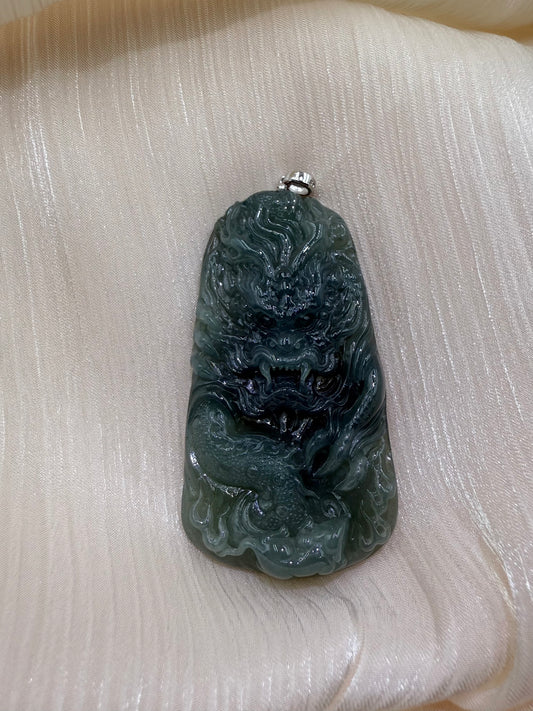 Jade Dragon Pendant - 翡翠玉龙牌 (JD01)