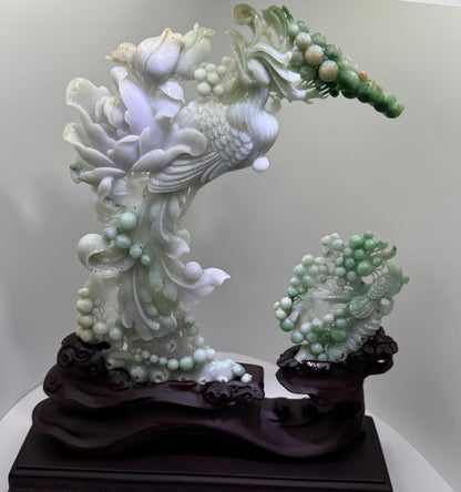 Jade Phoenix 🐦‍🔥 Display Type A Jadeite 翡翠玉凤凰摆件