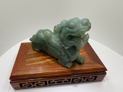 Jade Pi Xiu Display Type A Jadeite - 翡翠玉A货飞天貔貅 (PX04) (NGI Certified)