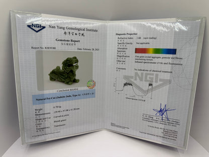 Jade Pi Xiu Display Type A Jadeite - 翡翠玉A货飞天貔貅 (PX04) (NGI Certified)