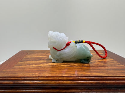Jade Pi Xiu Type A Icy Jadeite Pendant 翡翠A货貔貅 (PX03) (NGI Certified)